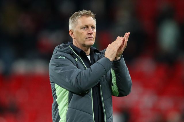 Heimir HallgrÃ­msson head coach of Republic of Ireland applauds the fan after losing 5-0 during the UEFA Nations League, League B - Group 2 match England vs Republic of Ireland at Wembley Stadium, London, United Kingdom, 17th November 2024

(Photo by Gareth Evans/News Images)