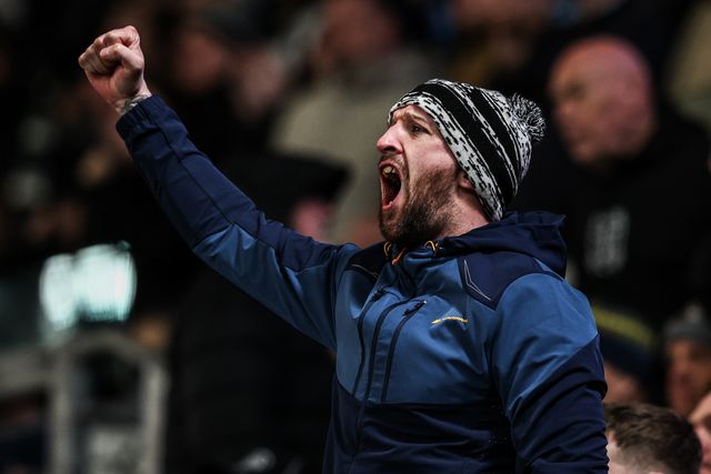 Hull FC fans celebrate the win during the Betfred Super League round 1 match Hull FC vs Bradford Bulls at MKM Stadium, Hull, United Kingdom on 14 February 2026

(Photo by Alfie Cosgrove/News Images)