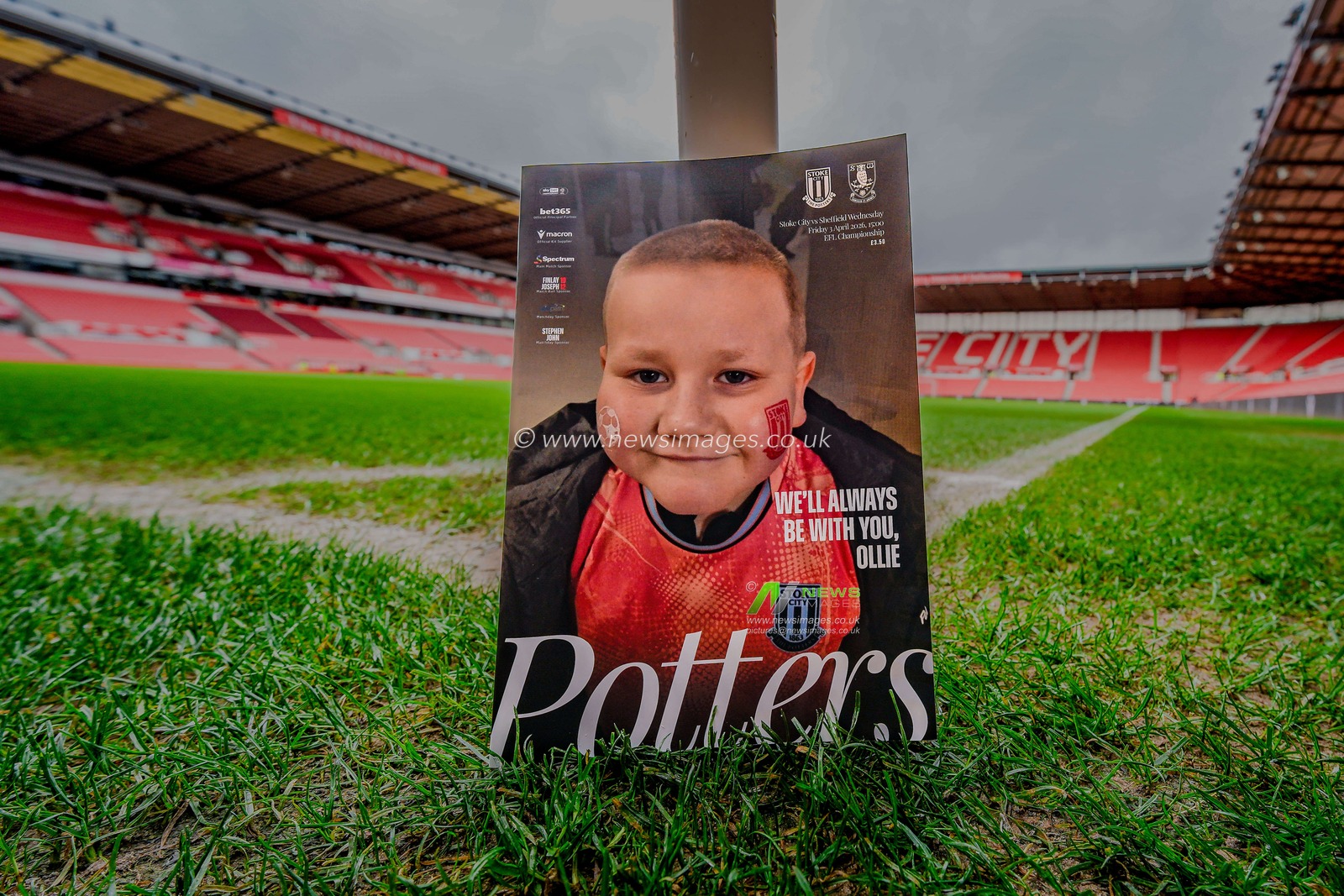 Stoke City fan Oliver Royles who passed away recently in the match day program during the Sky Bet Championship match Stoke City vs Sheffield Wednesday at Bet365 Stadium, Stoke On Trent, United Kingdom on 03 April 2026

(Photo by Maynard Manyowa/News Images)
