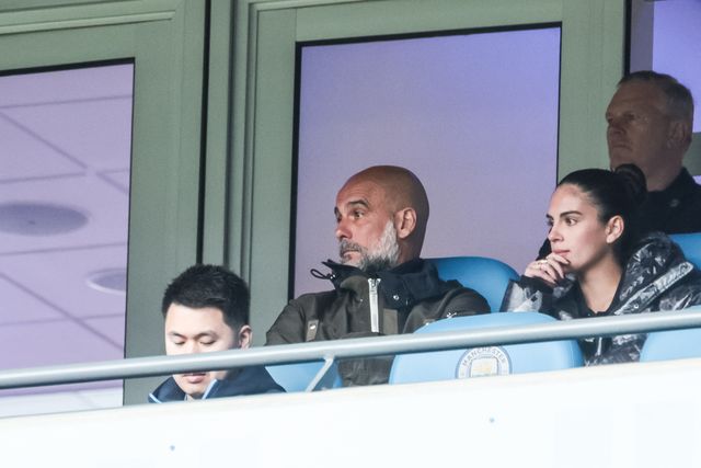Pep Guardiola manager of Manchester City is in the stand after receiving a touchline ban during the Emirates FA Cup Quarter-Final match Manchester City vs Liverpool at Etihad Stadium, Manchester, United Kingdom on 04 April 2026

(Photo by Mark Cosgrove/News Images)
