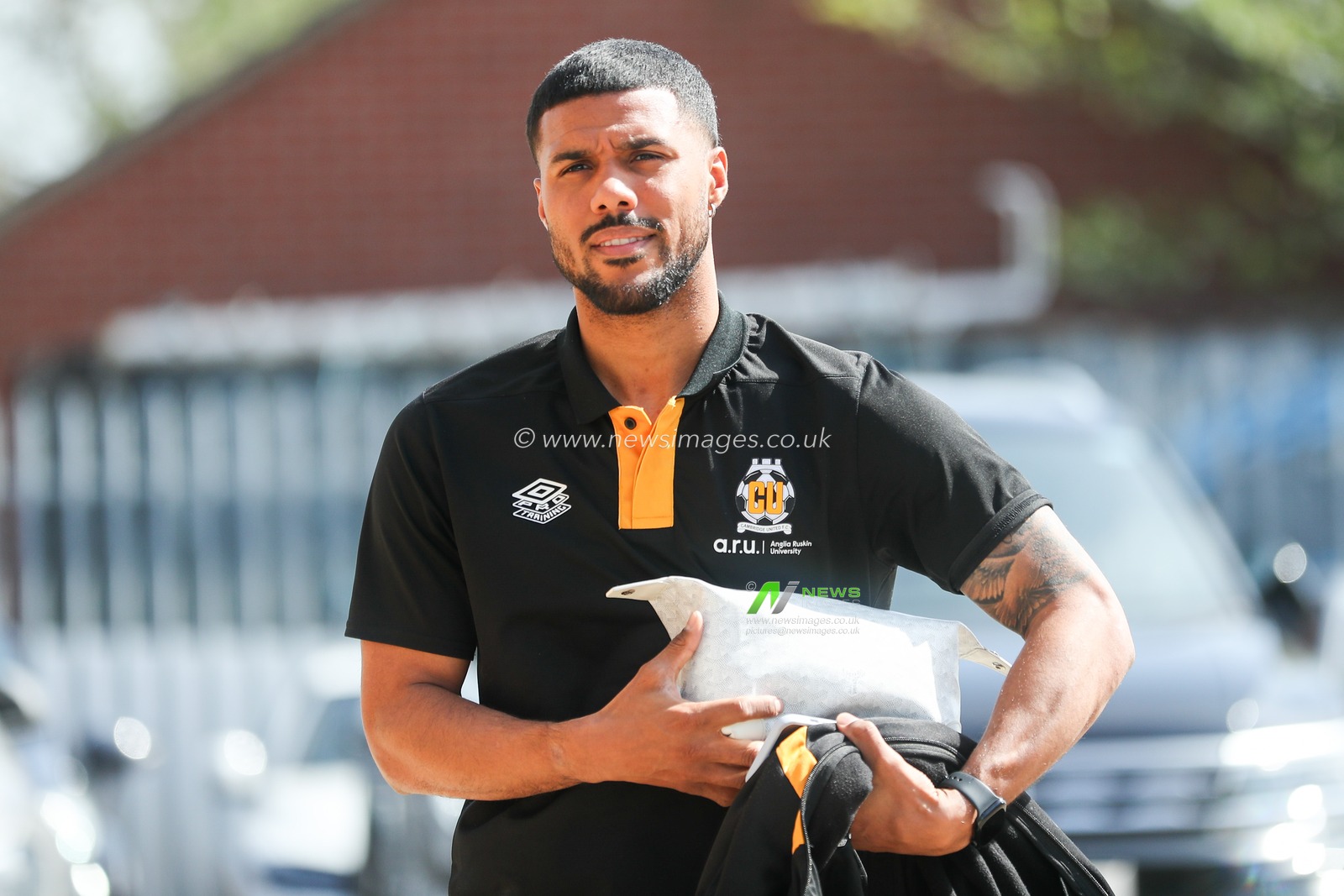 Elias Kachunga of Cambridge United arrives at Cledara Abbey Stadium prior to the Sky Bet League 1 match Cambridge United vs Charlton Athletic at Cledara Abbey Stadium, Cambridge, United Kingdom, 12th April 2025

(Photo by Izzy Poles/News Images)