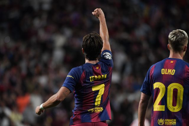 Ferran Torres of FC Barcelona celebrate his goal during the UEFA Champions League Quarter Finals match Atletico Madrid vs Barcelona at Riyadh Air Metropolitano, Madrid, Spain on 14 April 2026

(Photo by Samuel Carreno/News Images)