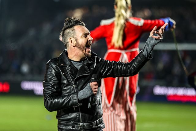 Pre-match entertainment ahead of the Betfred Super League round 5 match Wakefield Trinity vs Leigh Leopards at DIY Kitchens Stadium, Wakefield, United Kingdom on 20 March 2026

(Photo by Alfie Cosgrove/News Images)