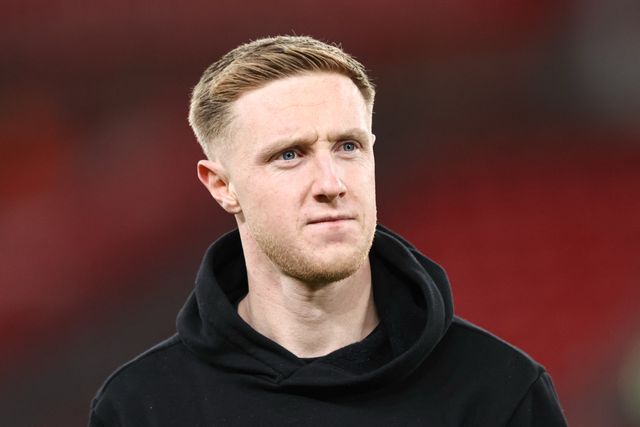 Davis Keillor-Dunn of Barnsley inspects the pitch prior to kick off for the Emirates FA Cup Third Round match Liverpool vs Barnsley at Anfield, Liverpool, United Kingdom, 12th January 2026

(Photo by Alfie Cosgrove/News Images)
