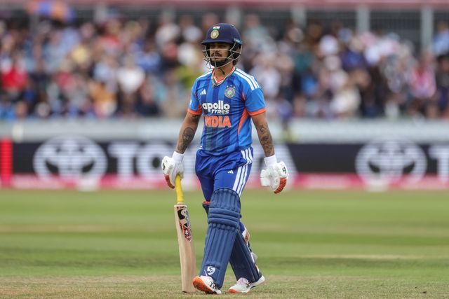 Ishan Kishan of India leaves the field of play after being dismissed during the First Vitality T20 International match England vs India at Banks Homes Riverside Stadium, Chester-le-street, United Kingdom on 01 July 2026

(Photo by Mark Cosgrove/News Images)
