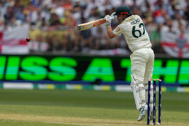 Travis Head of Australia drives the ball during the NRMA Insurance Ashes First Test Day 2 Australia vs England at Optus Stadium, Perth, Australia, 22nd November 2025

(Photo by Santanu Banik/News Images)

*** GER AUT SUI OUT ***