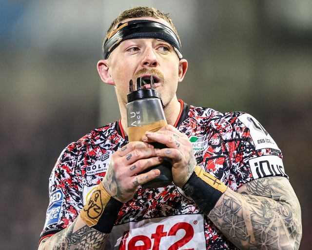 Josh Charnley of Leigh Leopards during the Betfred Super League match Leigh Leopards vs Catalans Dragons at Leigh Sports Village, Leigh, United Kingdom on 06 March 2026

(Photo by Alfie Cosgrove/News Images)
