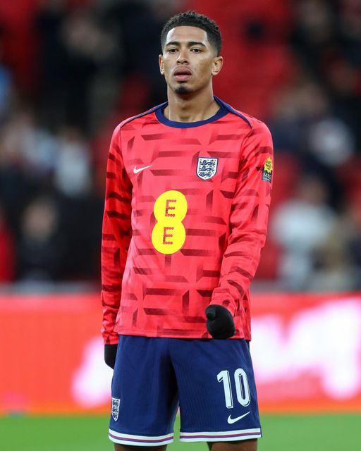 Jude Bellingham of England in the pregame warmup session during the UEFA Nations League, League B - Group 2 match England vs Republic of Ireland at Wembley Stadium, London, United Kingdom, 17th November 2024

(Photo by Gareth Evans/News Images)