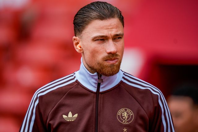 Matty Cash of Aston Villa inspects the pitch prior to kick off during the Premier League match Nottingham Forest vs Aston Villa at City Ground, Nottingham, United Kingdom on 12 April 2026

(Photo by Maynard Manyowa/News Images)