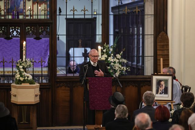 Sir Geoffrey Boycott speaks and reminisces about old times during the Funeral of Harold Dennis “Dickie” Bird OBE at St Mary's Church, Barnsley, United Kingdom, 19th October 2025

(Photo by Mark Cosgrove/News Images)