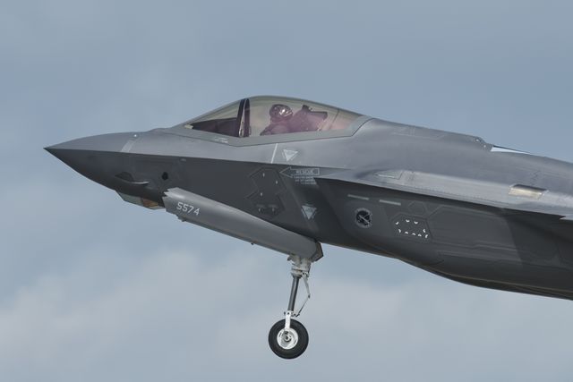 United States Air Force Lockheed Martin F-35 fifth-generation fighter land at RAF Lakenheath, Lakenheath, United Kingdom, 26th June 2025

(Photo by Mark Cosgrove/News Images)