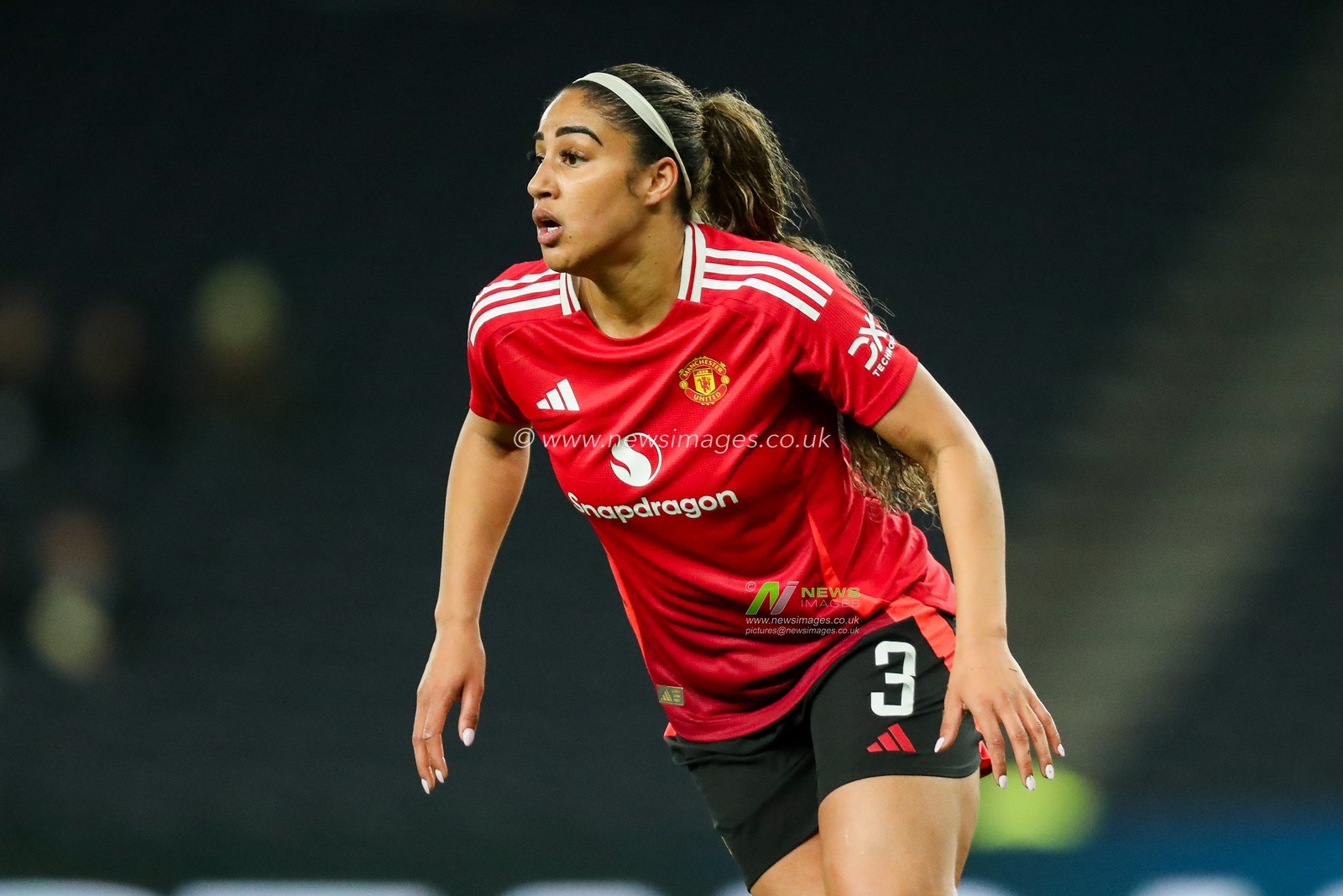 Gabby George of Manchester United Women in action during the Barclays Women's Super League match Tottenham Hotspurâ€™s Women vs Manchester United Women at Tottenham Hotspur Stadium, 2nd February 2025

(Photo by Izzy Poles/News Images)