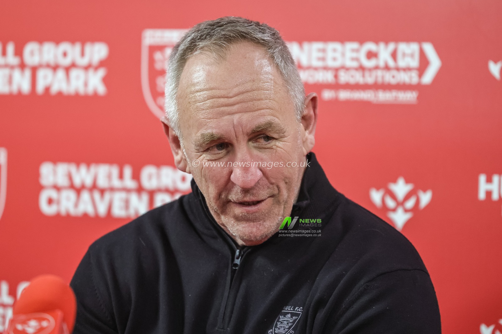 John Cartwright head coach of Hull FC speaks in the post match press conference during the Betfred Super League round 7 match Hull KR vs Hull FC at Sewell Group Craven Park, Hull, United Kingdom on 03 April 2026

(Photo by Mark Cosgrove/News Images)