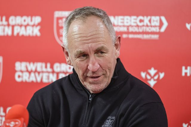 John Cartwright head coach of Hull FC speaks in the post match press conference during the Betfred Super League round 7 match Hull KR vs Hull FC at Sewell Group Craven Park, Hull, United Kingdom on 03 April 2026

(Photo by Mark Cosgrove/News Images)