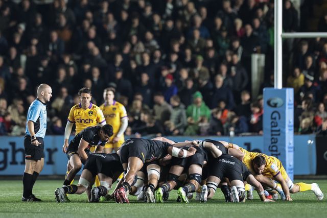 Simon Benítez Cruz of Newcastle Red Bulls drops the ball in the scrum during the Gallagher Premiership match Newcastle Red Bulls vs Northampton Saints at Kingston Park, Newcastle, United Kingdom, 17th October 2025

(Photo by Mark Cosgrove/News Images)