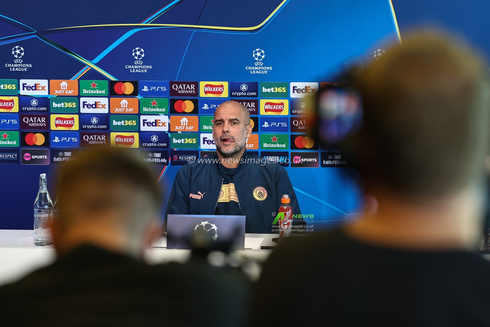 Pep Guardiola manager of Manchester City speaks in the pre-match press conference during the UEFA Champions League Manchester City v Inter Milan Press conference at Etihad Stadium, Manchester, United Kingdom, 17th September 2024

(Photo by Mark Cosgrove/News Images)