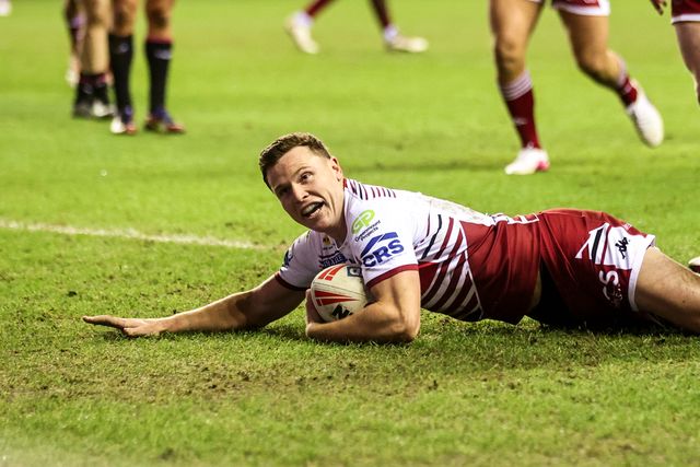 Jai Field of Wigan Warriors goes over for a try during the Betfred Super League match Wigan Warriors vs Hull FC at The Brick Community Stadium, Wigan, United Kingdom on 21 February 2026

(Photo by Alfie Cosgrove/News Images)