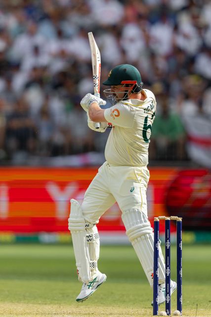 Travis Head of Australia plays an attacking shot during the NRMA Insurance Ashes First Test Day 2 Australia vs England at Optus Stadium, Perth, Australia, 22nd November 2025

(Photo by Santanu Banik/News Images)

*** GER AUT SUI OUT ***