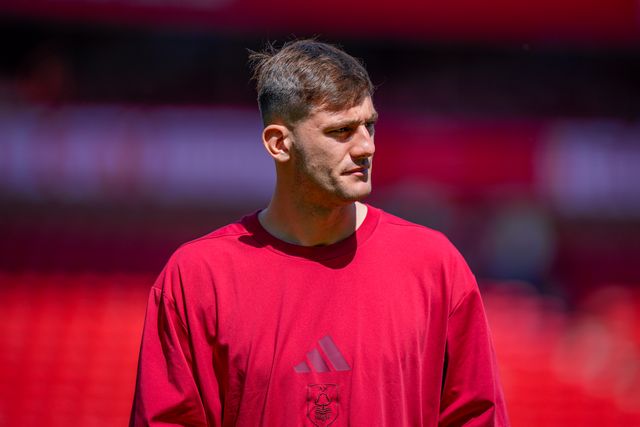 Lorenzo Lucca of Nottingham Forest inspects the pitch prior to kick off during the Premier League match Nottingham Forest vs Bournemouth at City Ground, Nottingham, United Kingdom on 24 May 2026

(Photo by Maynard Manyowa/News Images)