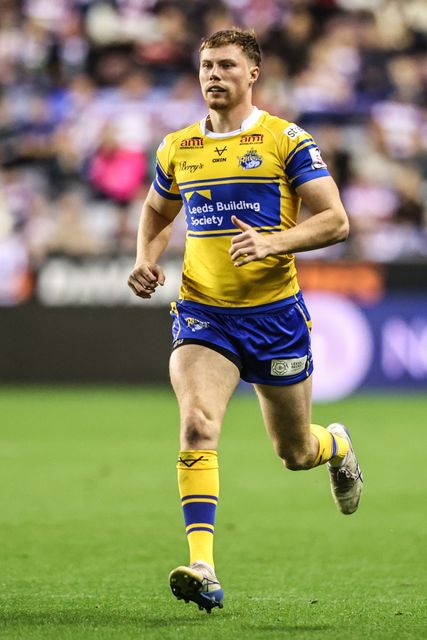 Morgan Gannon of Leeds Rhinos during the Betfred Super League round 27 match Wigan Warriors vs Leeds Rhinos at The Brick Community Stadium, Wigan, United Kingdom, 19th September 2025

(Photo by Alfie Cosgrove/News Images)