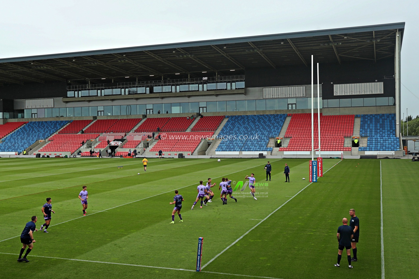 A general view of the Salford Community Stadium before the Betfred Super League round 17 match Salford Red Devils vs Warrington Wolves at Salford Community Stadium, Eccles, United Kingdom, 4th July 2025

(Photo by Sam Eaden/News Images)
