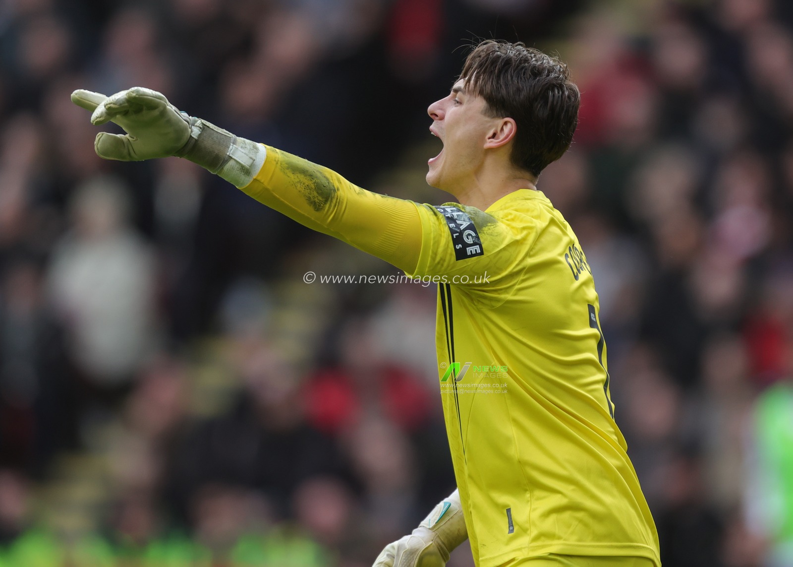 Sheffield United goalkeeper Michael Cooper during the Sky Bet Championship match Sheffield United vs Sheffield Wednesday at Bramall Lane, Sheffield, United Kingdom on 22 February 2026

(Photo by Richard Bierton/News Images)