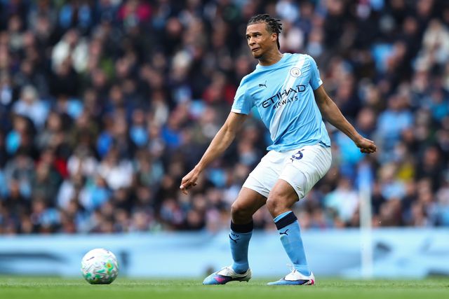 Nathan Ake of Manchester City with ball at his feet during the Premier League match Manchester City vs Brentford at The City in the Community Etihad Stadium, Manchester, United Kingdom on 09 May 2026

(Photo by Jorge Horsted/News Images)
