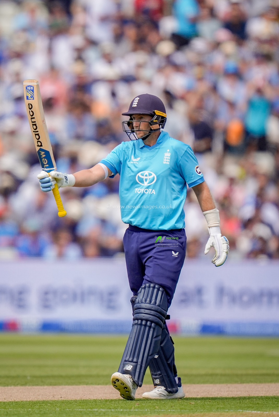 Joe Root of England celebrates a half century during the 1st Metro Bank ODI match England vs India at Edgbaston, Birmingham, United Kingdom on 14 July 2026

(Photo by Maynard Manyowa/News Images)