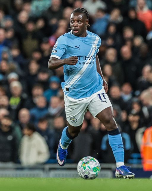 Jeremy Doku of Manchester City breaks with the ball during the Premier League match Manchester City vs Crystal Palace at Etihad Stadium, Manchester, United Kingdom on 13 May 2026

(Photo by Mark Cosgrove/News Images)