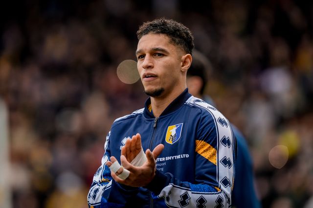 Kyle Knoyle of Mansfield Town walks out during the Emirates FA Cup fifth round match Mansfield Town vs Arsenal at One Call Stadium, Mansfield, United Kingdom on 07 March 2026

(Photo by Maynard Manyowa/News Images)