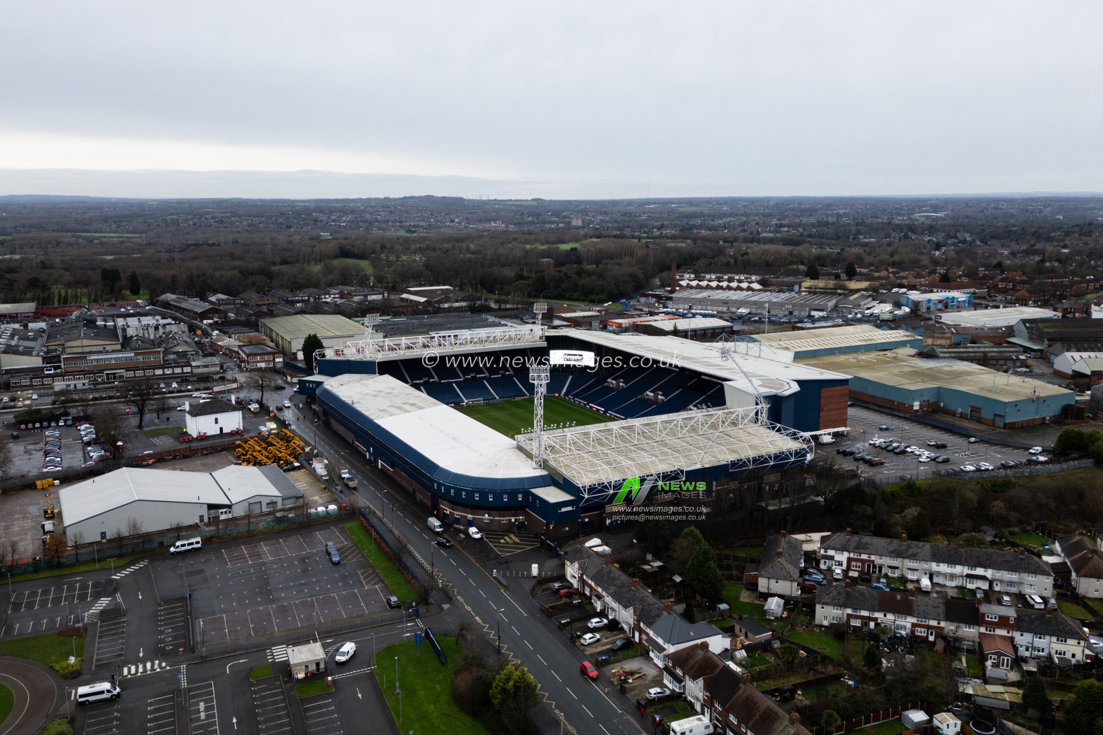 An aerial view of The Hawthorns ahead of the Sky Bet Championship match West Bromwich Albion vs Preston North End at The Hawthorns, West Bromwich, United Kingdom, 1st January 2025

(Photo by Gareth Evans/News Images)
