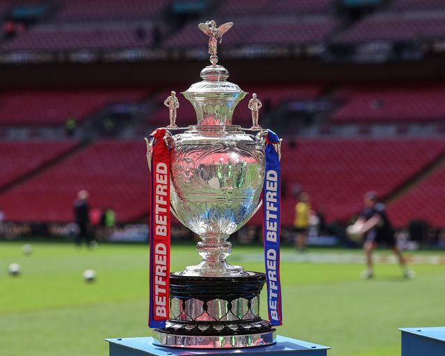 The Betfred Challenge Cup Trophy during the Betfred Challenge Cup Final match Wigan Warriors vs Hull KR at Wembley Stadium, London, United Kingdom on 30 May 2026

(Photo by Mark Cosgrove/News Images)