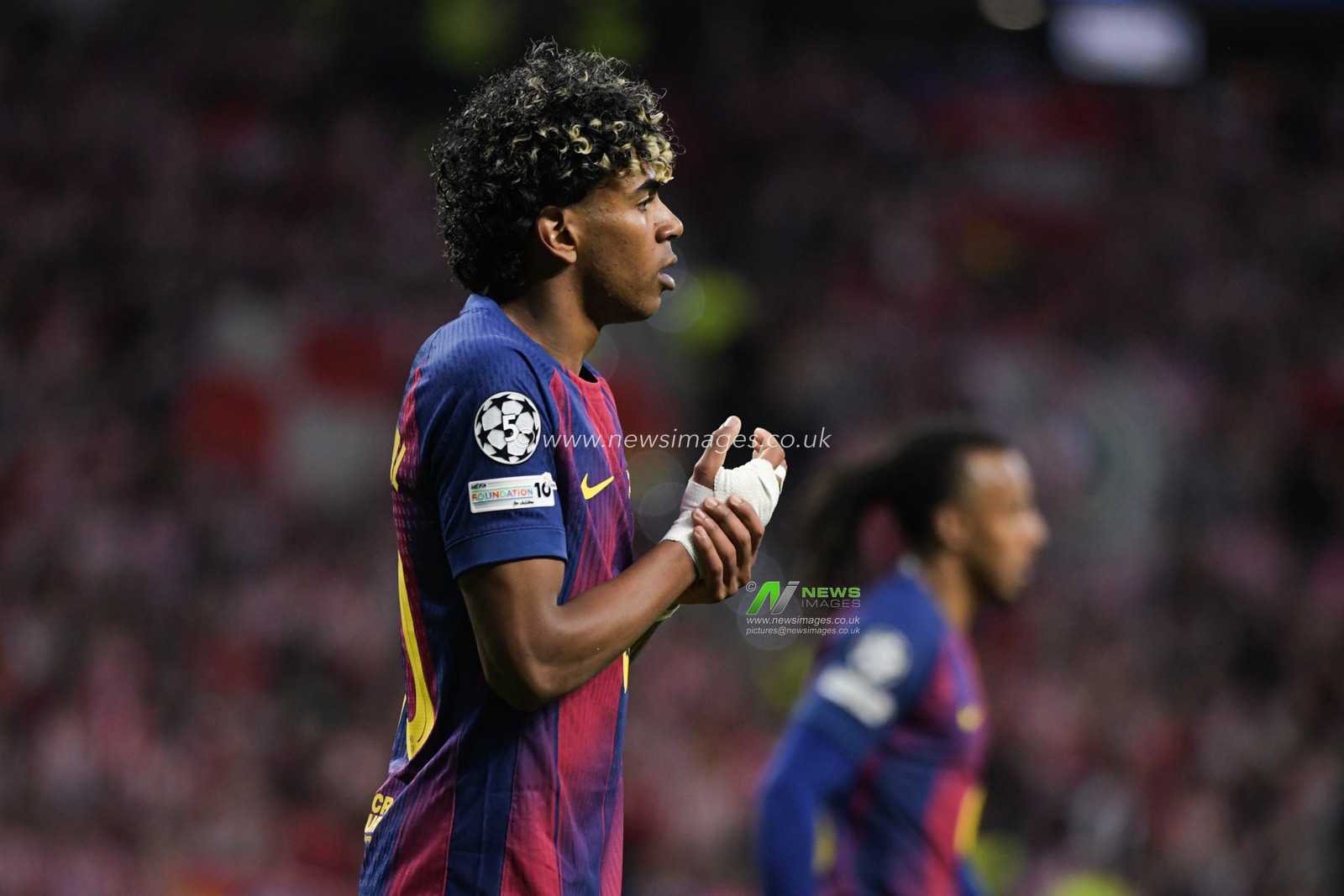 Lamine Yamal of FC Barcelona during the UEFA Champions League Quarter Finals match Atletico Madrid vs Barcelona at Riyadh Air Metropolitano, Madrid, Spain on 14 April 2026

(Photo by Samuel Carreno/News Images)