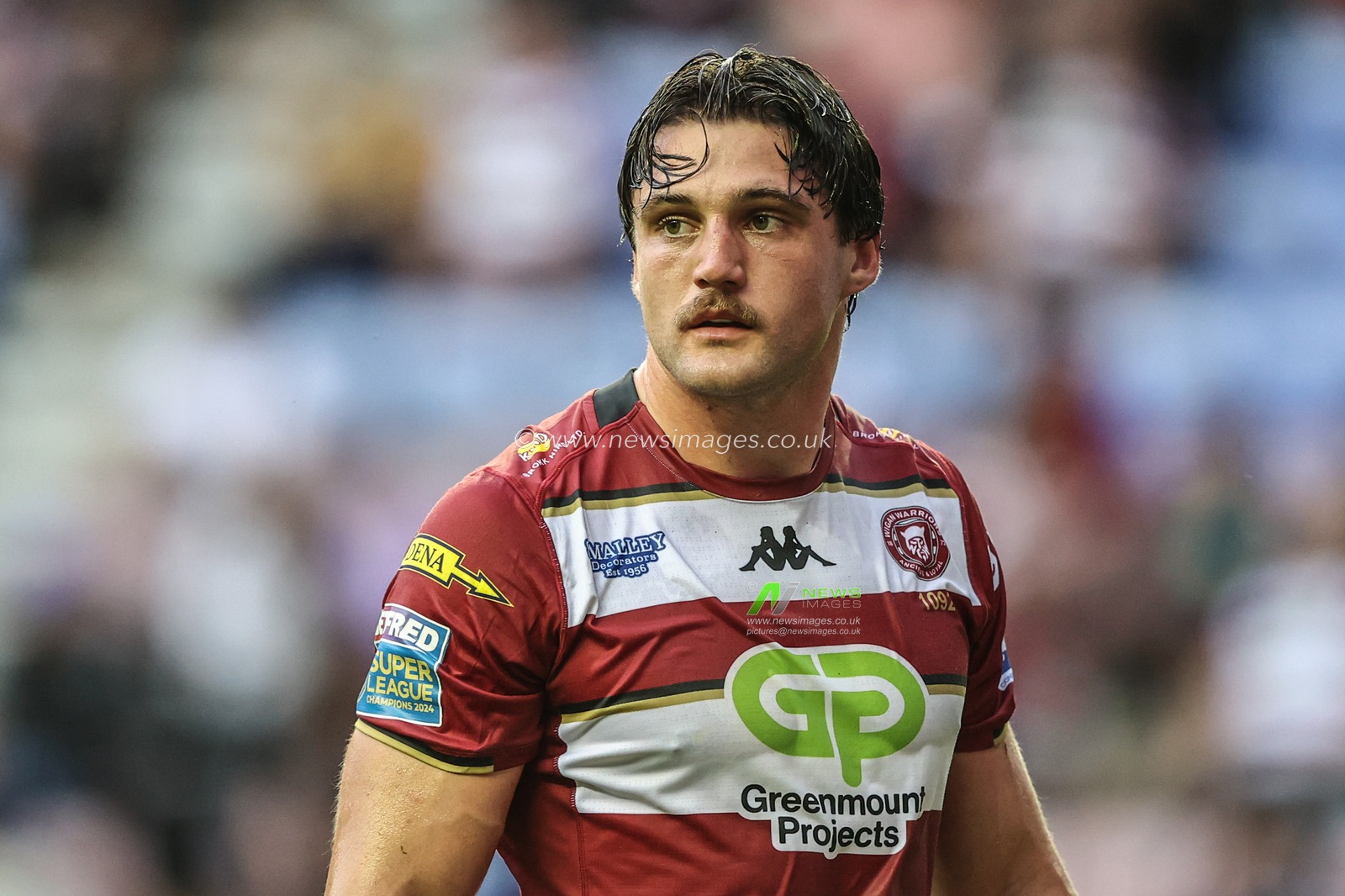 Liam Byrne of Wigan Warriors during the Betfred Super League round 20 match Wigan Warriors vs Catalans Dragons at The Brick Community Stadium, Wigan, United Kingdom, 25th July 2025

(Photo by Alfie Cosgrove/News Images)