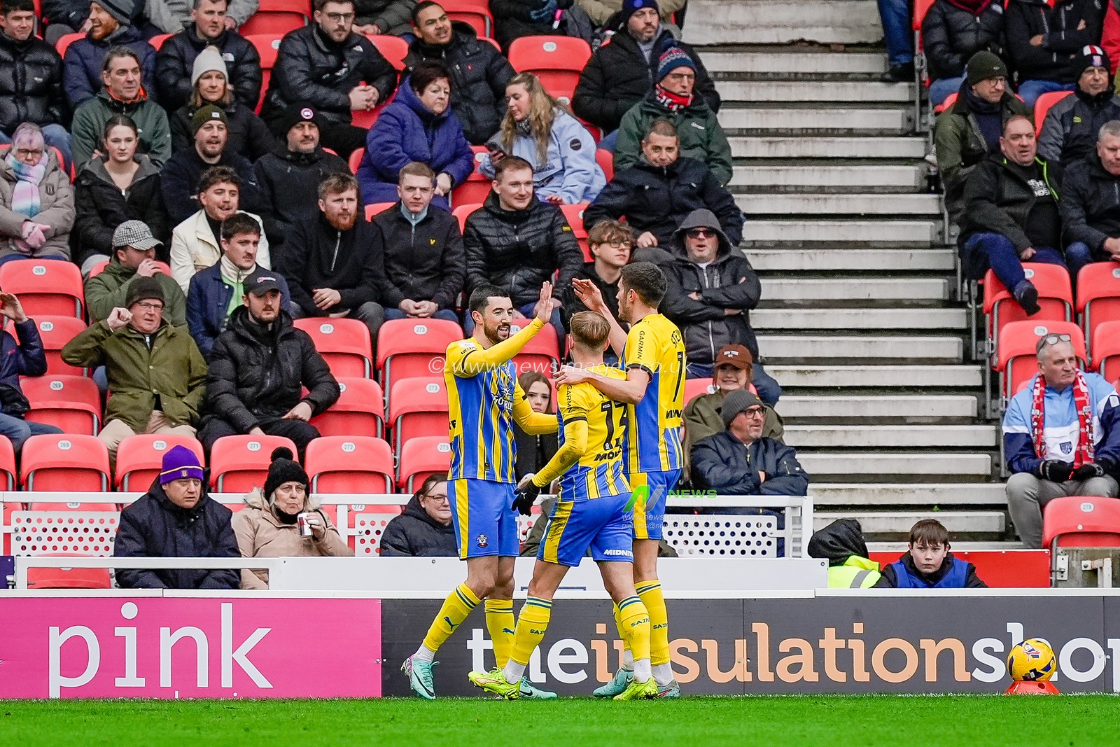 Finn Azaz of Southampton celebrates his goal to make it 0-1 during the Sky Bet Championship match Stoke City vs Southampton at Bet365 Stadium, Stoke-on-Trent, United Kingdom, 31st January 2026

(Photo by Maynard Manyowa/News Images)