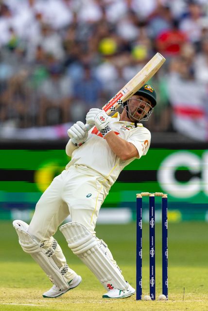 Travis Head of Australia plays and misses a ball during the NRMA Insurance Ashes First Test Day 2 Australia vs England at Optus Stadium, Perth, Australia, 22nd November 2025

(Photo by Santanu Banik/News Images)

*** GER AUT SUI OUT ***