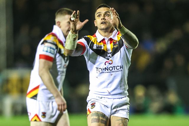 Jayden Nikorima of Bradford Bulls in action during the Betfred Super League round 6 match Castleford Tigers vs Bradford Bulls at OneBore Stadium, Castleford, Untied Kingdom on 26 March 2026

(Photo by Alfie Cosgrove/News Images)
