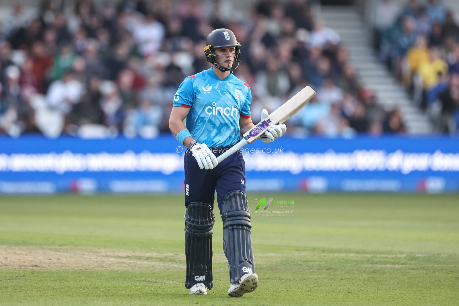 A dejected Jacob Bethell of England leaves the field of play after been caught out by Mitchell Starc of Australia during the Second Metro Bank One Day International England v Australia at Headingley Cricket Ground, Leeds, United Kingdom, 21st September 2024

(Photo by Mark Cosgrove/News Images)