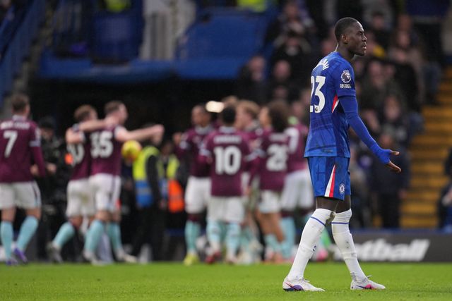Trevoh Chalobah of Chelsea visually frustrated as Burnley players celebrate equaliser during the Premier League match Chelsea vs Burnley at Stamford Bridge, London, United Kingdom on 21 February 2026

(Photo by Harvey Murphy/News Images)