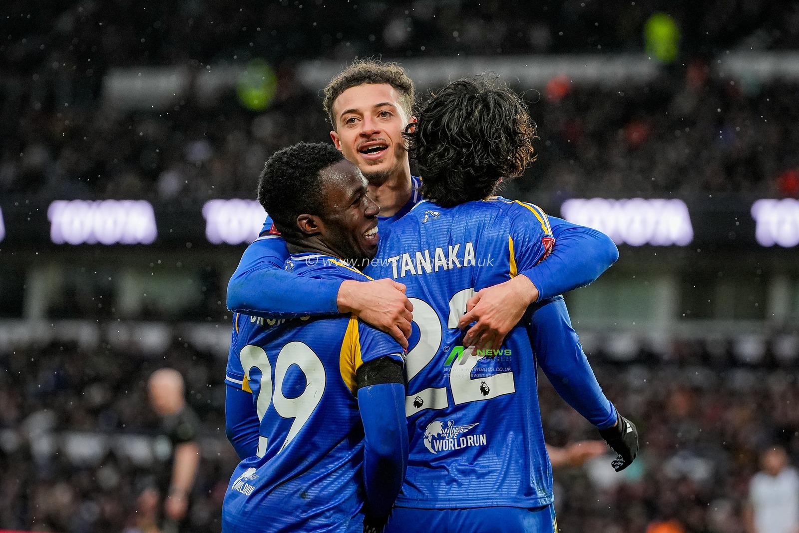 Ao Tanaka of Leeds United celebrates his goal to make it 1-2 during the Emirates FA Cup Third Round match Derby County vs Leeds United at Pride Park Stadium, Derby, United Kingdom, 11th January 2026

(Photo by Maynard Manyowa/News Images)