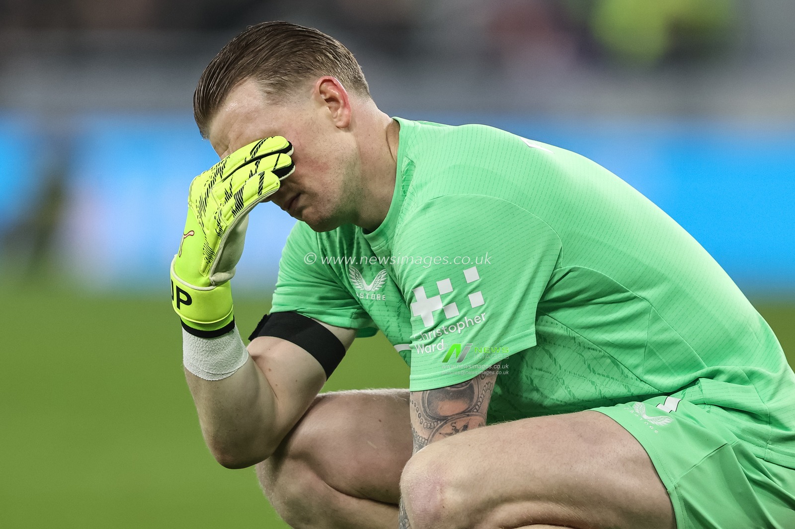 Everton goalkeeper Jordan Pickford reacts during the Premier League match Everton vs Leeds United at Hill Dickinson Stadium, Liverpool, United Kingdom, 26th January 2026

(Photo by Alfie Cosgrove/News Images)