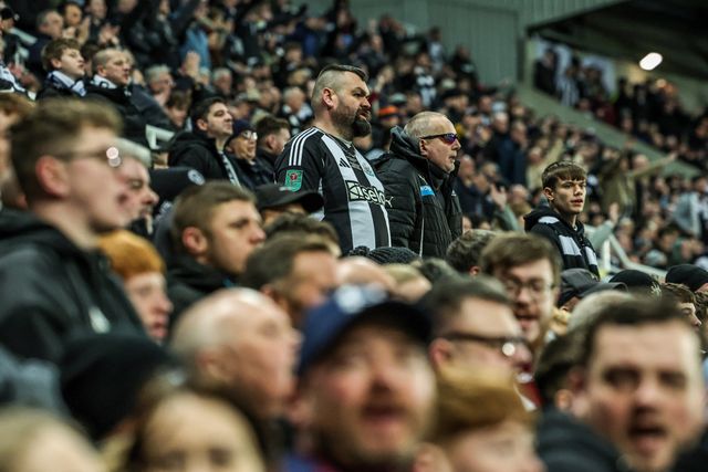 Newcastle fans during the UEFA Champions League Last 16 match Newcastle Untied vs Barcelona at St. James's Park, Newcastle, United Kingdom on 10 March 2026

(Photo by Mark Cosgrove/News Images)