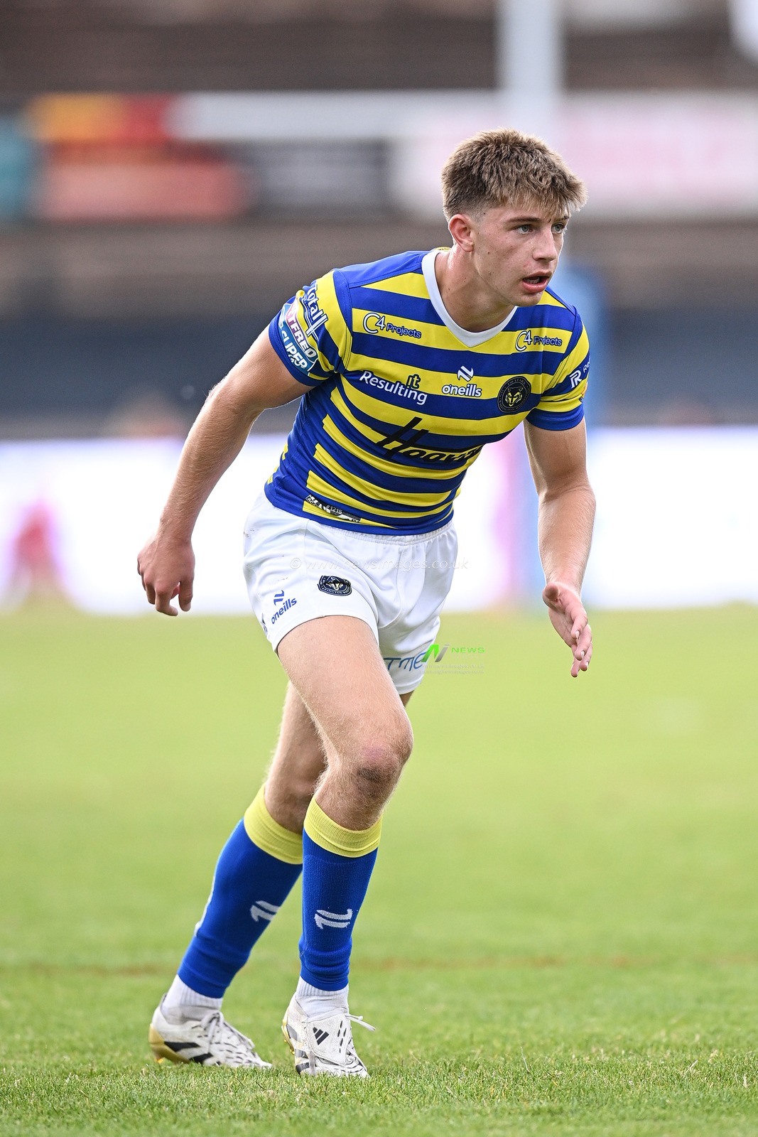 Ewan Irwin of Warrington Wolves during the Betfred Super League round 22 match Bradford Bulls vs Warrington Wolves at Odsal Stadium, Bradford, United Kingdom on 08 August 2026

(Photo by Ben Roberts/News Images)