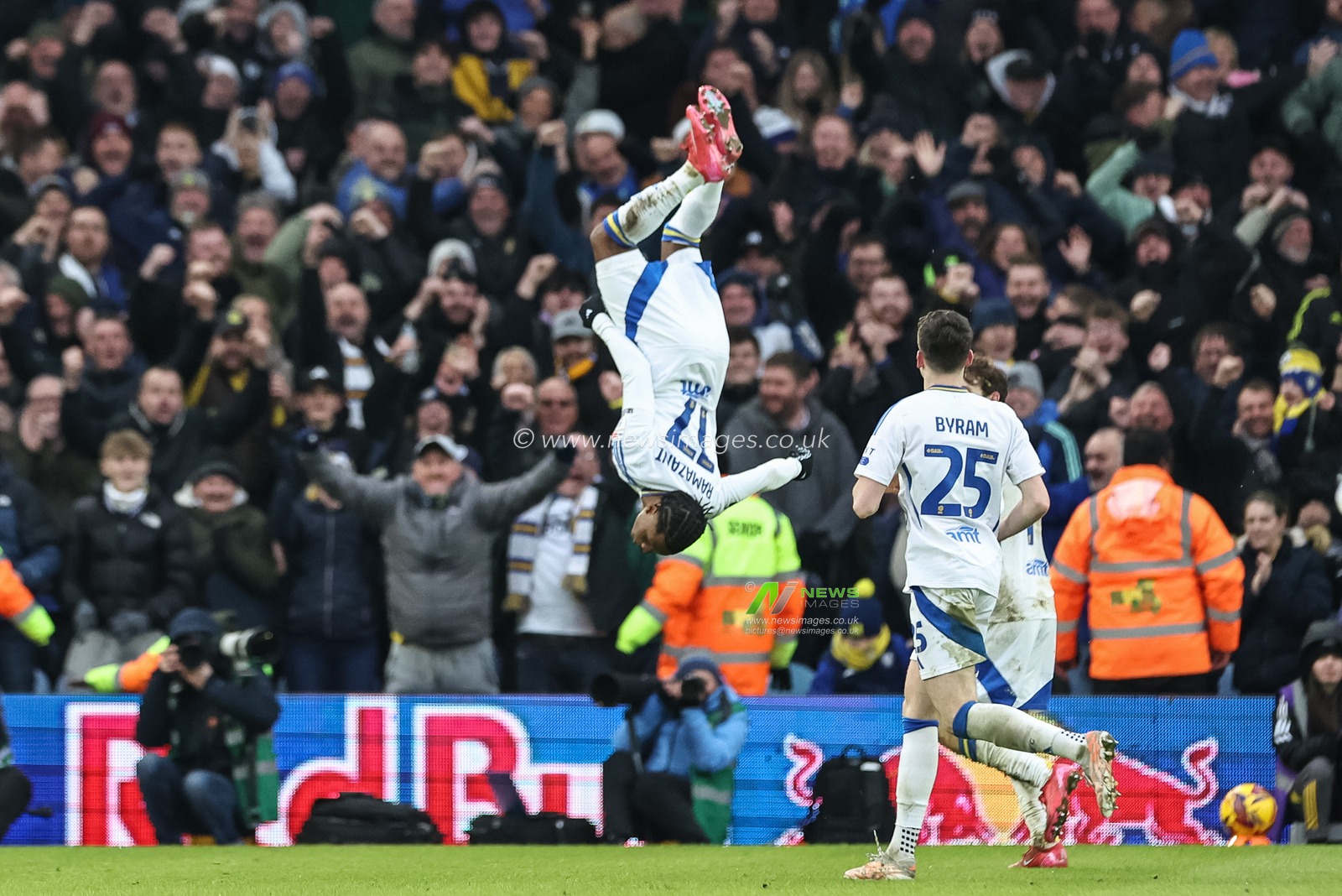 Largie Ramazani of Leeds United celebrates his goal to make it 2-0 during the Sky Bet Championship match Leeds United vs Sheffield Wednesday at Elland Road, Leeds, United Kingdom, 19th January 2025

(Photo by Mark Cosgrove/News Images)