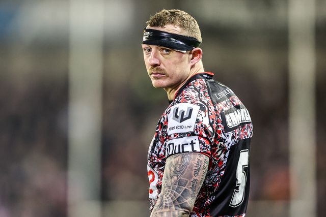 Josh Charnley of Leigh Leopards during the Betfred Super League match Leigh Leopards vs Catalans Dragons at Leigh Sports Village, Leigh, United Kingdom on 06 March 2026

(Photo by Alfie Cosgrove/News Images)