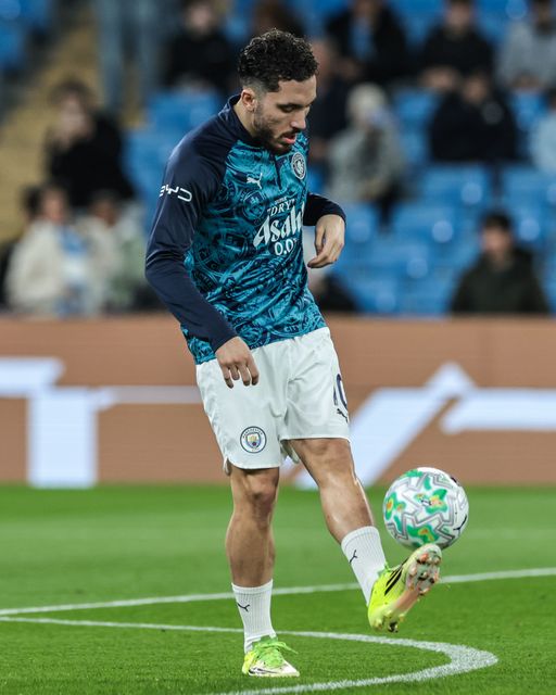 Rayan Cherki of Manchester City in the pregame warmup session during the Premier League match Manchester City vs Nottingham Forest at Etihad Stadium, Manchester, United Kingdom on 04 March 2026

(Photo by Mark Cosgrove/News Images)