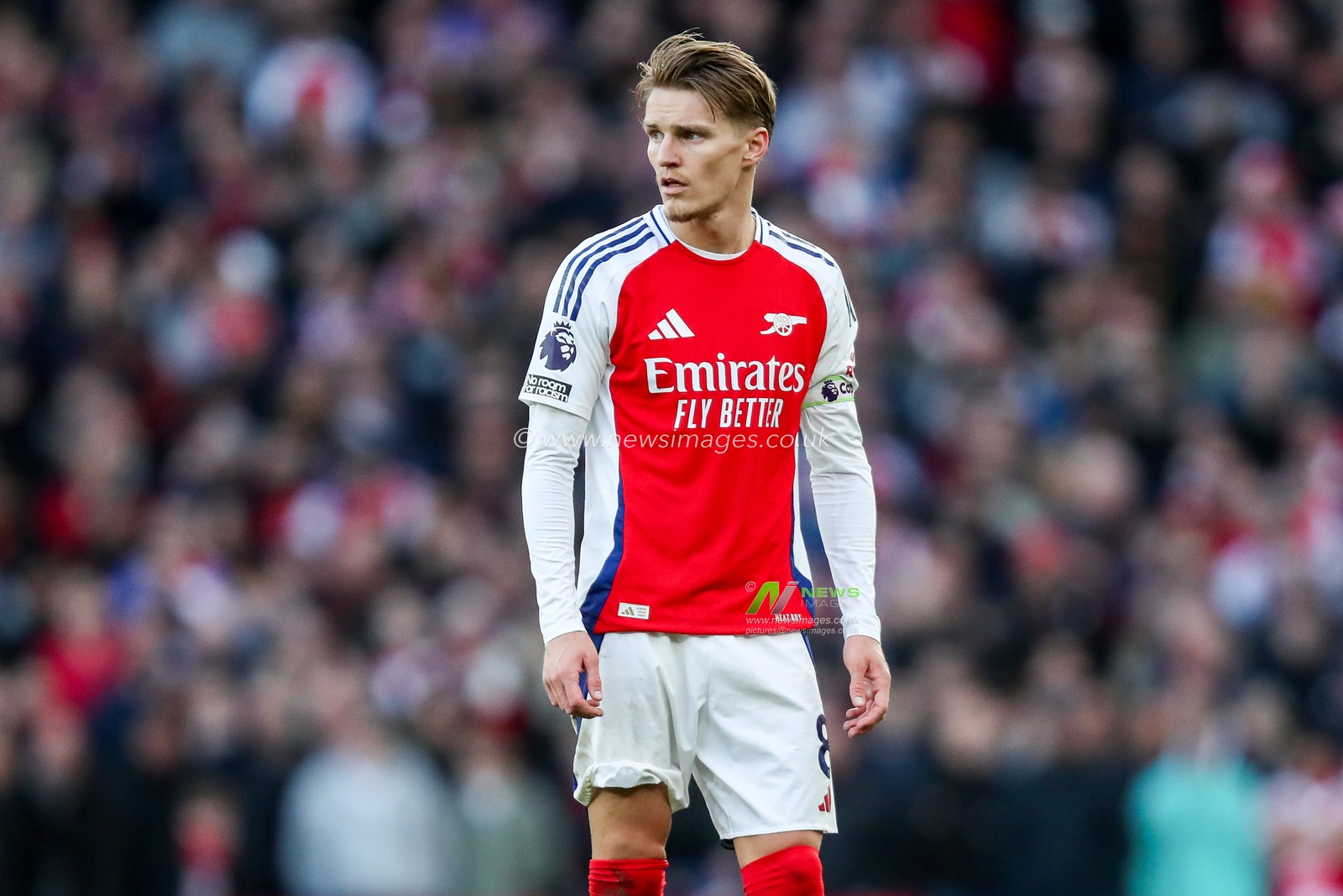 Martin Odegaard of Arsenal looks on during the Premier League match Arsenal vs West Ham United at Emirates Stadium, London, United Kingdom, 22nd February 2025

(Photo by Izzy Poles/News Images)