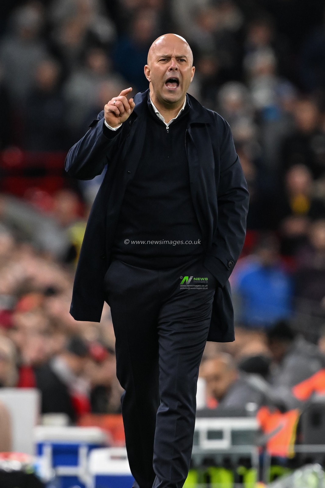 Arne Slot Head Coach of Liverpool reacts during the Premier League match Liverpool vs Brighton and Hove Albion at Anfield, Liverpool, United Kingdom, 2nd November 2024

(Photo by Cody Froggatt/News Images)