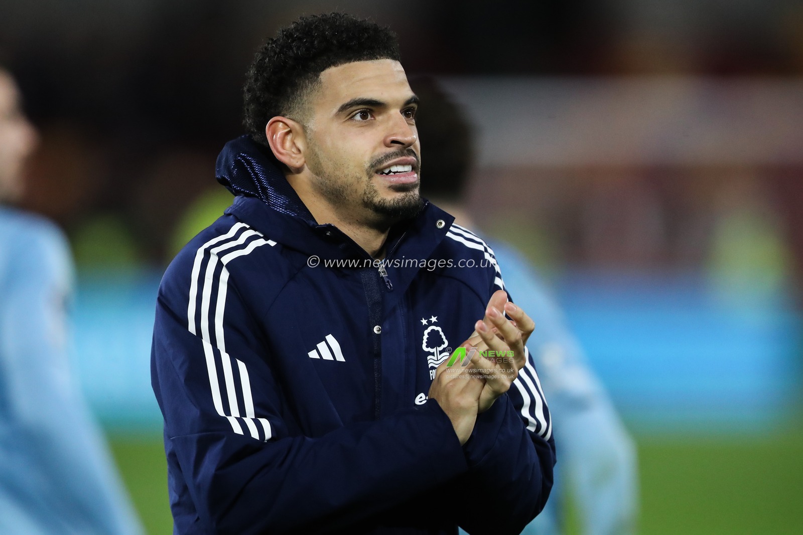 Morgan Gibbs-White of Nottingham Forest applauds the travelling fans after the Premier League match Brentford vs Nottingham Forest at The Gtech Community Stadium, London, United Kingdom, 21st December 2024

(Photo by Gareth Evans/News Images)