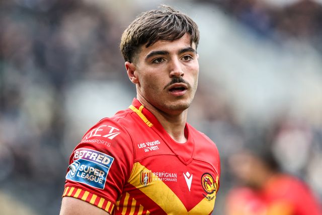 Lenny Marc of Catalans Dragons during the Betfred Super League round 6 match Hull FC vs Catalans Dragons at MKM Stadium, Hull, United Kingdom on 29 March 2026

(Photo by Alfie Cosgrove/News Images)